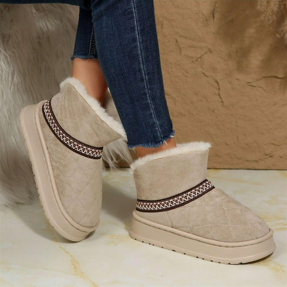 Winter Women's Snow Boots Thickened Non-Slip Waterproof Padded Cotton Stylish Short Boots 2026
