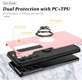 thumbnail image 6 of Case for Samsung Galaxy S21 Ultra 5G, [Built-in Camera Cover] Military Shockproof Phone Case Cover with Embedded Metal Ring Stand Kickstand [Support Magnetic Car Holder] for S21 Ultra, Pink, 6 of 13