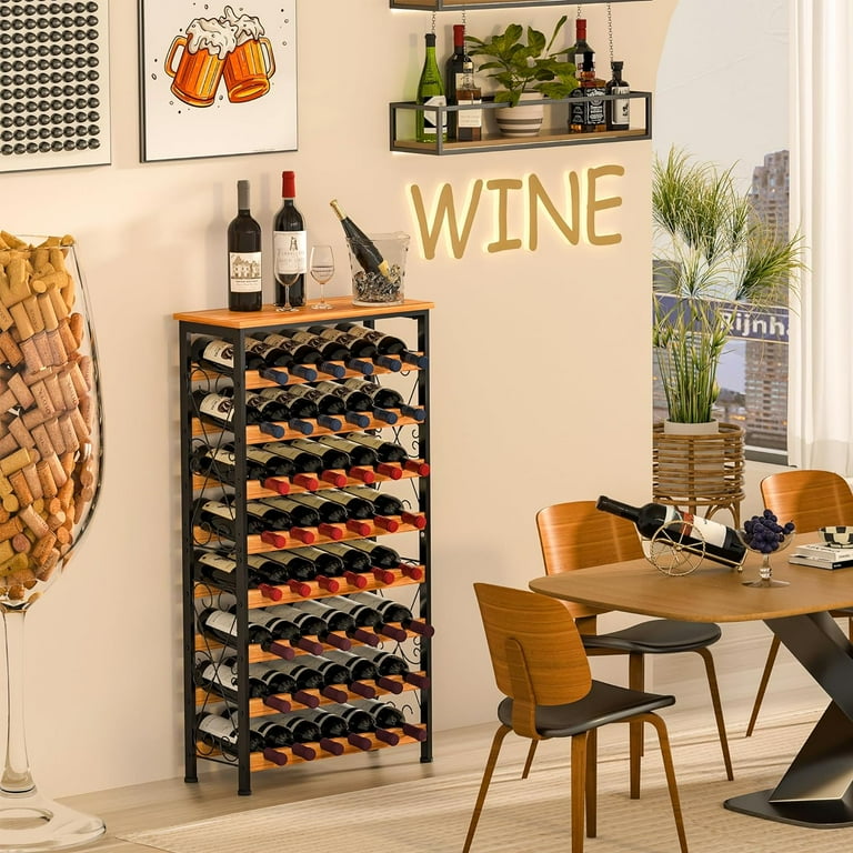 Metal standing wine rack deals