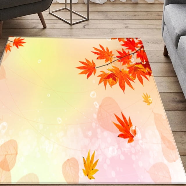 Living Room Decor, Rugs for Living Room, 24-Inch Width 35-Inch Length Maple Leaf Living Room Rug Bedroom Dining Room Floor Mats Thanksgiving Home Decor, Living Room Rugs, Living Room Rug