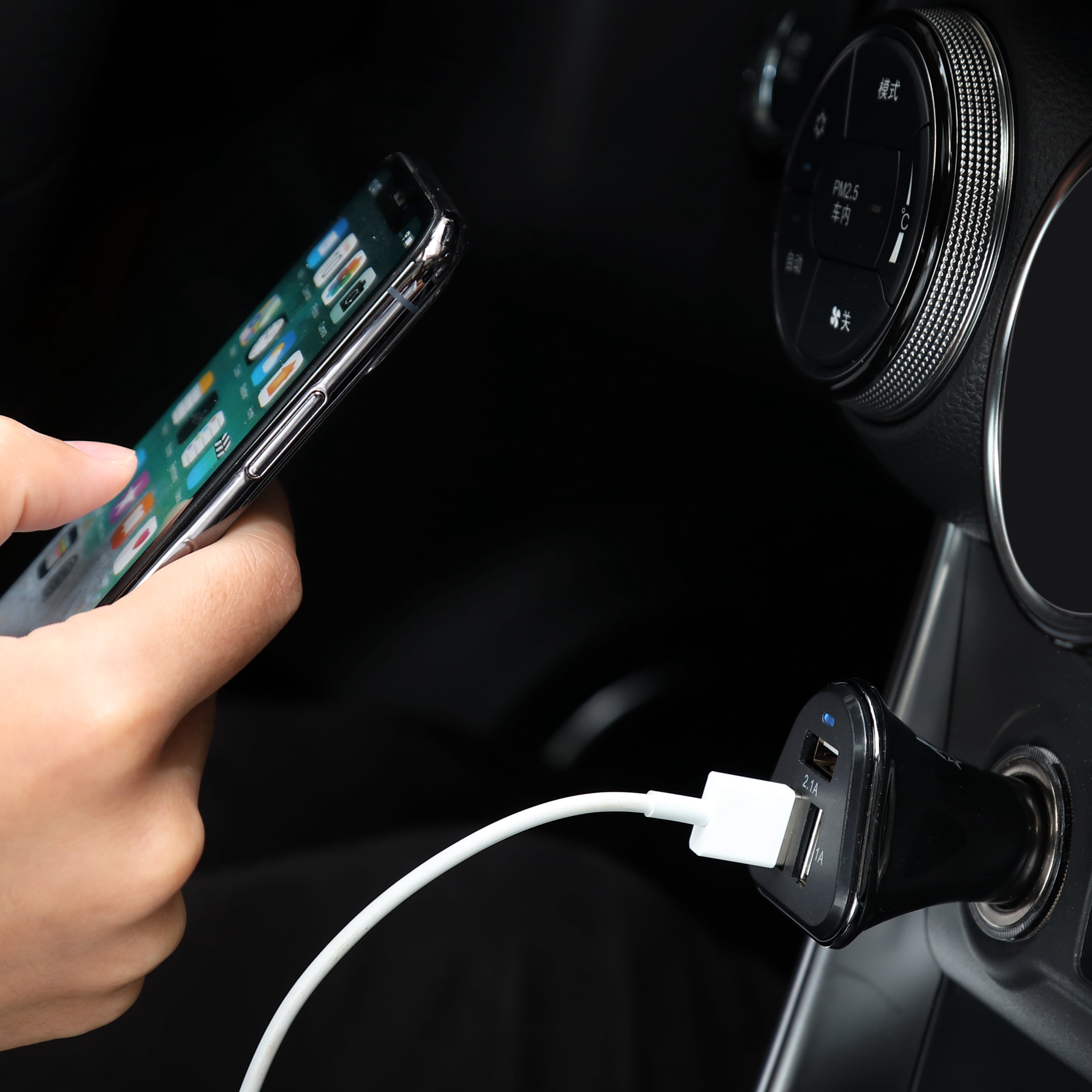 LAX 3 Port Car Charger - Black