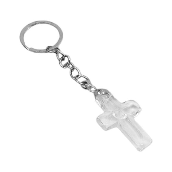RENACLIPY Crystal Keyring Charm Pendant White Crystal 1Pcs