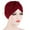 Burgundy, variant on Herrnalise Women Solid India Hat Muslim Ruffle Chemo Hat Beanie Wrap Cap