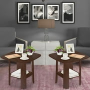 JCXAGR Set Of 2 Simples End Table Bedside Table Bedroom Simples Storage Bedside Table Black