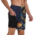 thumbnail image 3 of Goofa Space Printed Men's Swim Trunks Board Shorts Quick Dry Mens Swimming Trunks with Compression Liner,Breathable Fit Hawaii Beach Shorts-, 3 of 9