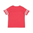 thumbnail image 2 of Rabbit Skins Toddler Fine Jersey Short Sleeve Football Tee, Vintage Red/Blended White, 5/6, 2 of 2