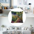 thumbnail image 3 of Garden flowers bench Linen toss pillowcase Decoration pillowcase Gift preferred 24x24" Cushion cover 1 set Sofa pillowcase Sofa bedroom living room car, 3 of 8