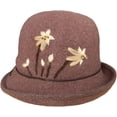 thumbnail image 6 of CoCopeaunts Thickened Wool Women Bucket Hat Winter Fashionable Flower Embroidery Fisherman Hat Cold Proof Roll up Brim Basin Hat, 6 of 8