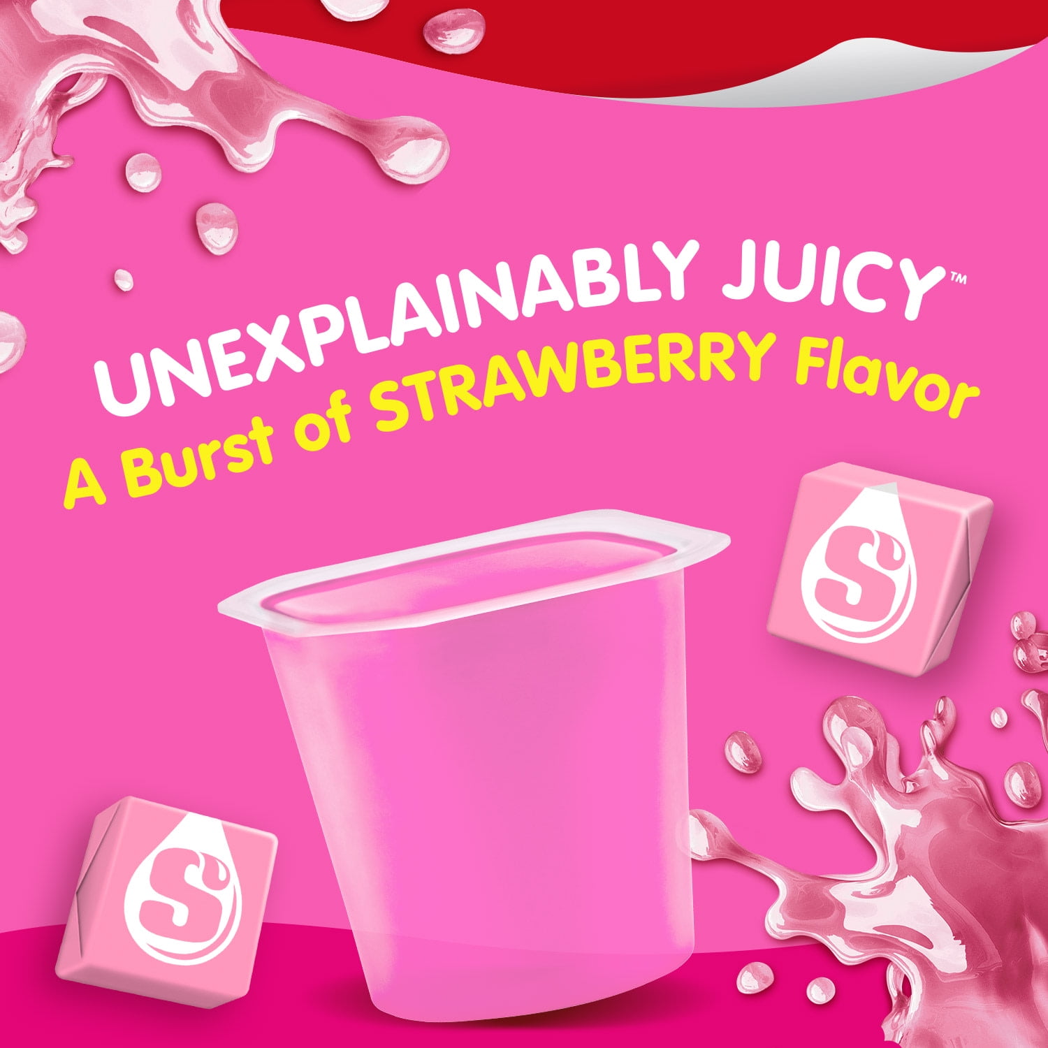 Snack Pack Pink STARBURST Flavored Juicy Gels Cups, 3.25 oz 6 Count