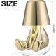 thumbnail image 2 of Bedside Table Lamp, Touch Control Golden Man Desk Lamp, Cordless Thinker Statue Lamp with USB Port, Decorative Collection for Home Bedroom(Mr-What), 2 of 4