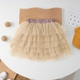 thumbnail image 2 of Generic Clearance Little Child Girls Short Ballet Tulle Tutu Skirt Mesh Short Skirt Princess Performance Skirt Sweet Skirt Elastic Ballet Dance Casual Loose Skirts (6-7 Years,Khaki), 2 of 8