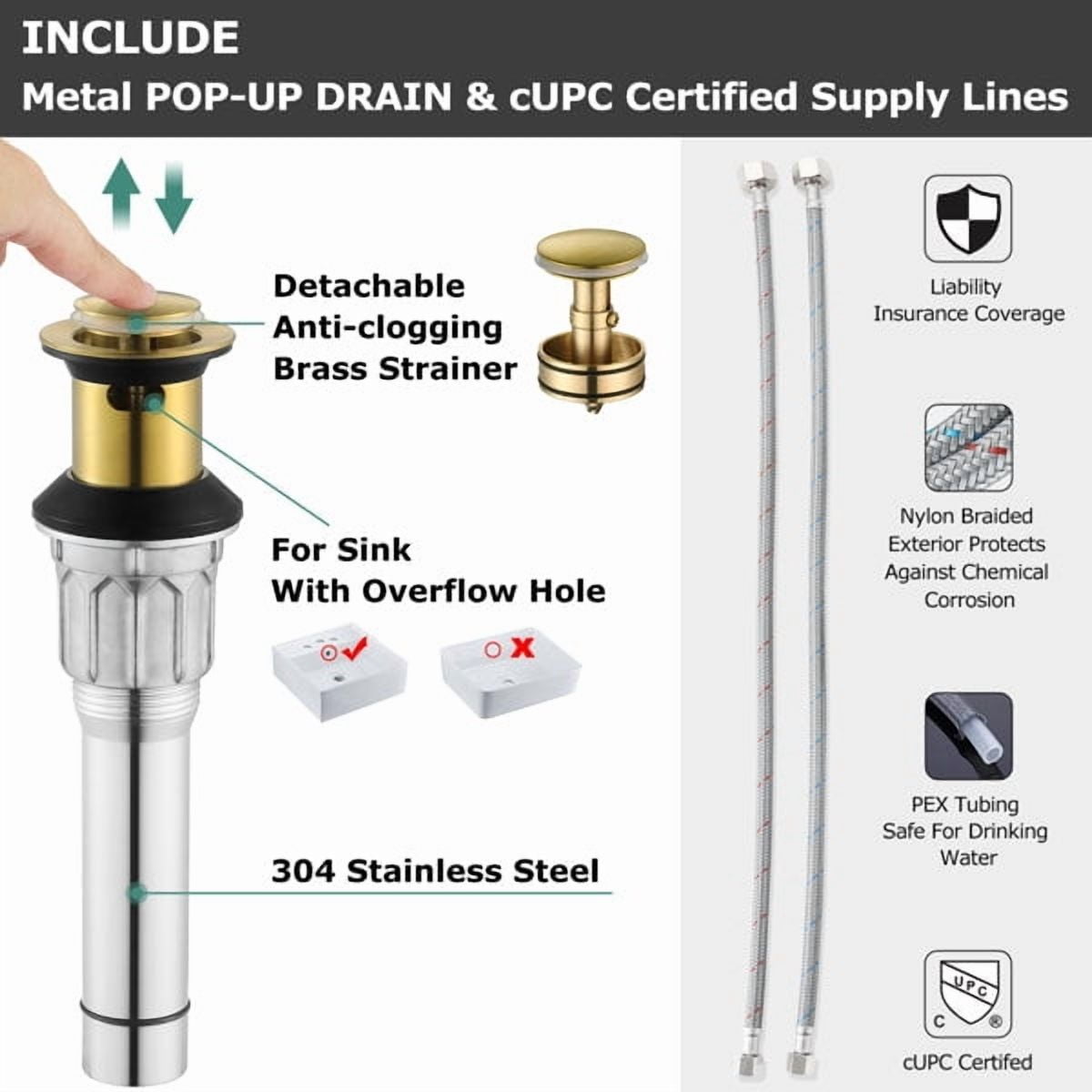 PARLOS Widespread 2-handle Waterfall Bathroom Faucet with Drain Assembly