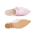 thumbnail image 4 of BLISSFUL STEP Women's Shoes Buckle Strap Pointed Toe Chunky Heel PU Vamp Mule Shoes Pink 7, 4 of 7