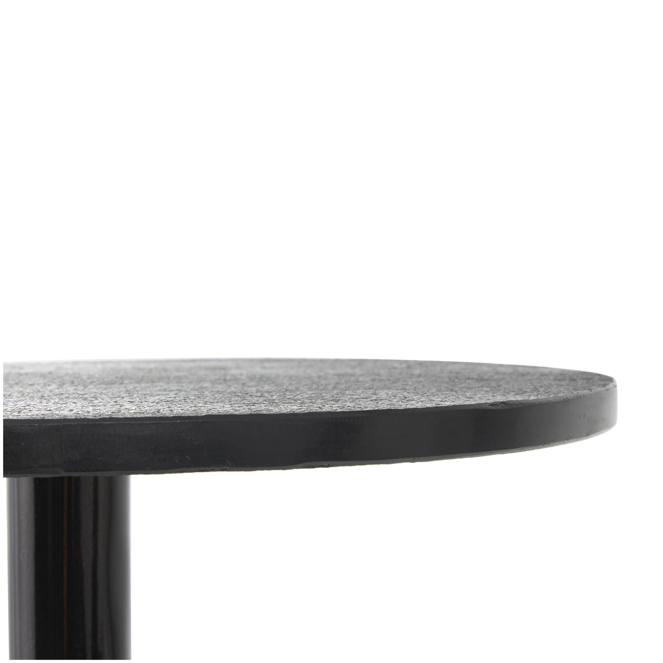DecMode 16" x 24" Black Aluminum Metal Tripod Shaped Accent Table with Black Marble Tabletops, 3-Pieces