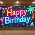 thumbnail image 2 of Neon Lights Birthday Banner Party Decoration Happy Birthday for Birthday Celebration Kids Party Indoor Decoration, 2 of 7