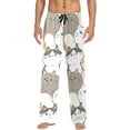thumbnail image 2 of FREEAMG Cat Cotton Pajama Pant for Men, Super Soft Lightweight Lounge Pajama Bottoms Drawstring Sleepwear Pant with 2 Pockets, 2 of 7