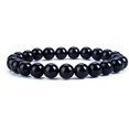 thumbnail image 1 of IBAOLEA Bracelet Extensible Perlé en Pierres Précieuses Perles Rondes 8mm Agate Noire Grande, 1 of 5