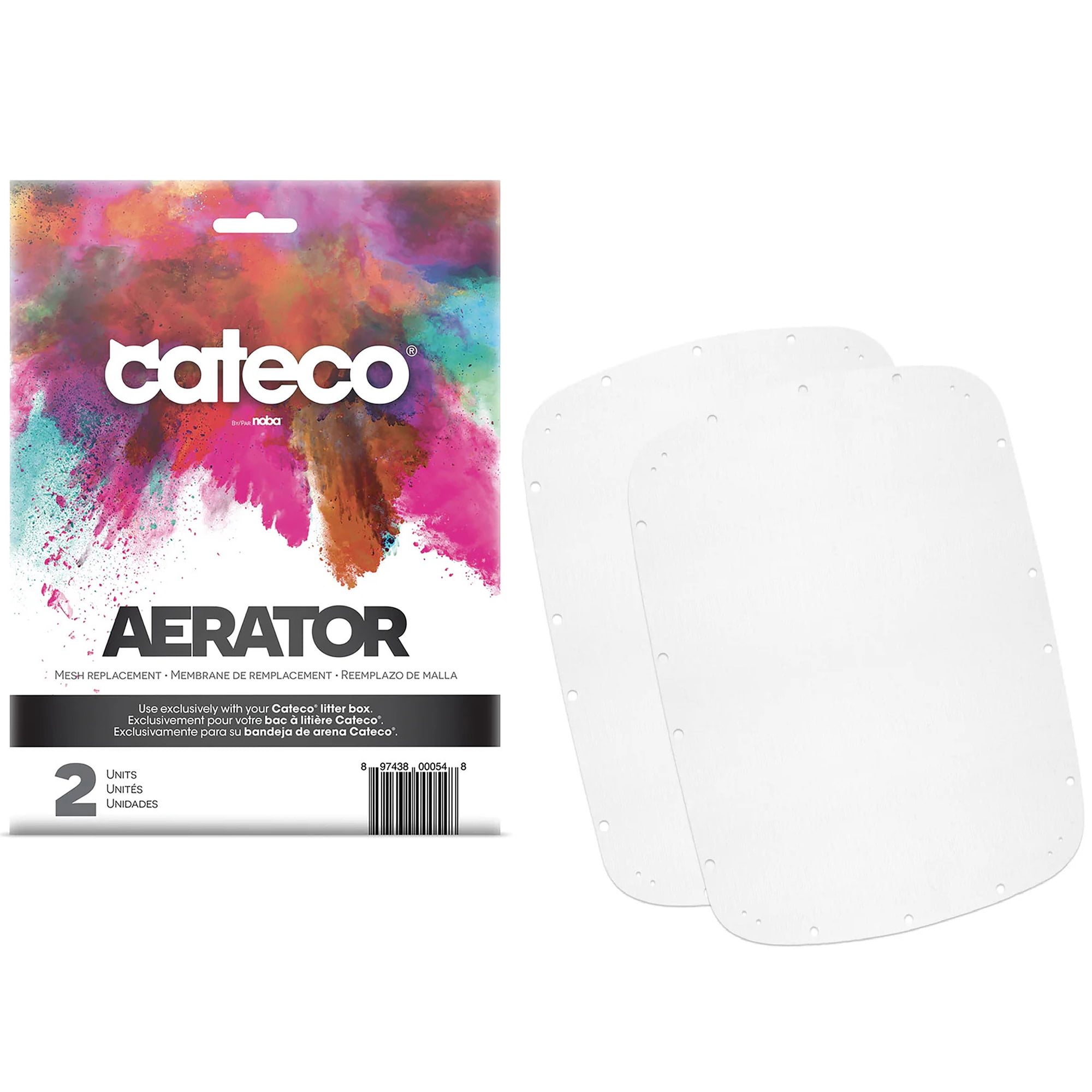 Cateco: Aerator Replacement - 2-Pack - Odor Eliminating Cat Litter Box Replacements, Prevents Bacterial Growth, Pet Waste Maintenance, Airflow System