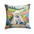 thumbnail image 2 of Maltipoo Spring Path Throw Pillow 14 in x 14 in, 2 of 2