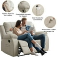 thumbnail image 4 of Ergonomic Reclining Couch Sleeper Sofa Set – Ultra-Comfort Leather Loveseat & Recliner for Living Room & Home Theater Seating (Loveseat + Recliner, Beige), 4 of 6