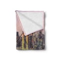 thumbnail image 2 of Cityscape Soft Flannel Fleece Throw Blanket, Tokyo Japanese Capital City Rainbow Bridge Skyscrapers Ultra-Modern Town Scene, Cozy Plush for Indoor and Outdoor Use, 50" x 60", Multicolor, by Ambesonne, 2 of 5