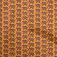 thumbnail image 1 of oneOone Cotton Cambric Dark Mustard Fabric Kalamkari Fabric For Sewing Printed Craft Fabric By The Yard 56 Inch Wide, 1 of 5