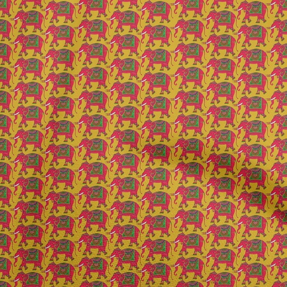 oneOone Cotton Cambric Dark Mustard Fabric Kalamkari Fabric For Sewing Printed Craft Fabric By The Yard 56 Inch Wide