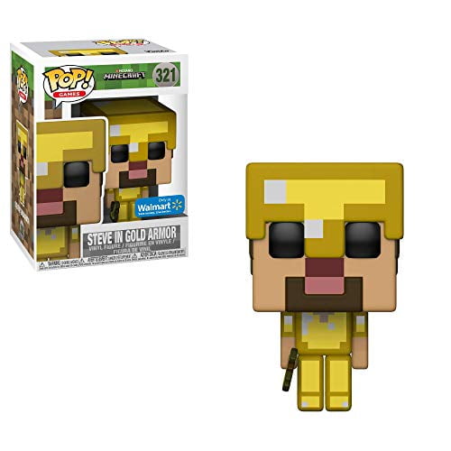 pop! Jeux Minecraft Vinyle Figure Steve en Armure d'Or 321 Walmart Exclusif