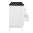 thumbnail image 4 of Single Sink Vanity Cabinet, White Black, Wood, Mid Century Hotel Bedroom Bathroom, Modern Contemporary HB33685, 4 of 11