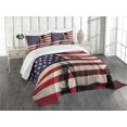 thumbnail image 3 of Ambesonne American Flag Quilted Bedspread Set 3 Pcs, Soccer Player, King Size, Beige Blue Red, 3 of 5