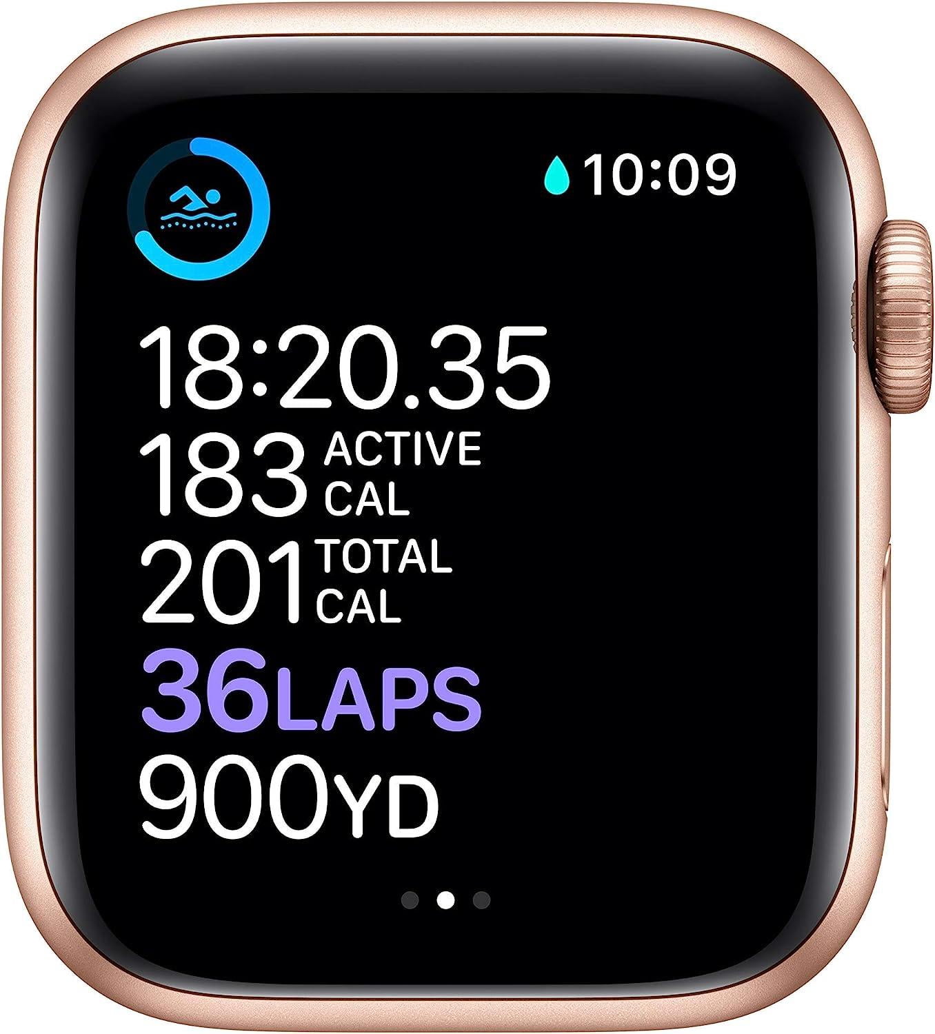 Restored Apple Watch Series 6 (GPS, 40 mm) Gold Aluminum Case with Pink Sport Band Bundle 5 Bonus Bands, Charging Stand, Screen Protector, & 2 amp charger (Refurbished)