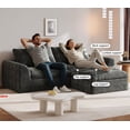 thumbnail image 2 of YVDNHP 91" L Shaped Couc, Modular Sectional Sofa, Boneless 2 Seater Deep Seat Sofa with Ottoman, Comfy Plush Flannel Fabric, for Living Room, Apartment, Office, No Assembly Required, Gray, 2 of 10