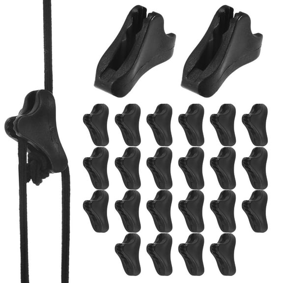 Uxcell Rope Tensioner Aluminum Alloy [24PCS] - Guyline Cord Adjusters - [Black] Tent Rope Adjuster