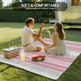 thumbnail image 5 of Fsddascl Pink Gray Stripes Outdoor Rug for Patio/Deck/Porch, Non-Slip Large Area Rug 5 x 8 Ft, Chic Modern Abstract Vertical Lines Indoor Outdoor Rugs Washable Area Rugs, Camping Rug Carpet, 5 of 5