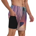 thumbnail image 2 of Kdxio Dreamy Moonlit Window Print Mens Swim Shorts with Mesh Lining, Breathable and Quick-Drying, Adjustable Waist, Privacy Pocket-Medium, 2 of 6