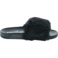 thumbnail image 6 of Cape Robbin Moira-5 Women Flip Flop Faux Fuzzy Fur Slide Slip On Flat Sandal Shoe Slipper Black, Black, 8, 6 of 7