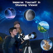 Doulami 70mm Aperture Telescope for Adults Astronomy Beginners, 400mm Portable Refractor Telescopes