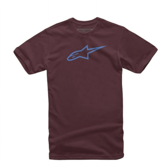 Alpinestars Mens Cotton SS T-Shirt ~ Ageless Classic Maroon Blue