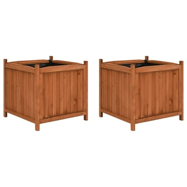 vidaXL Raised Beds 2 pcs 19.7"x19.7"x19.7" Firwood