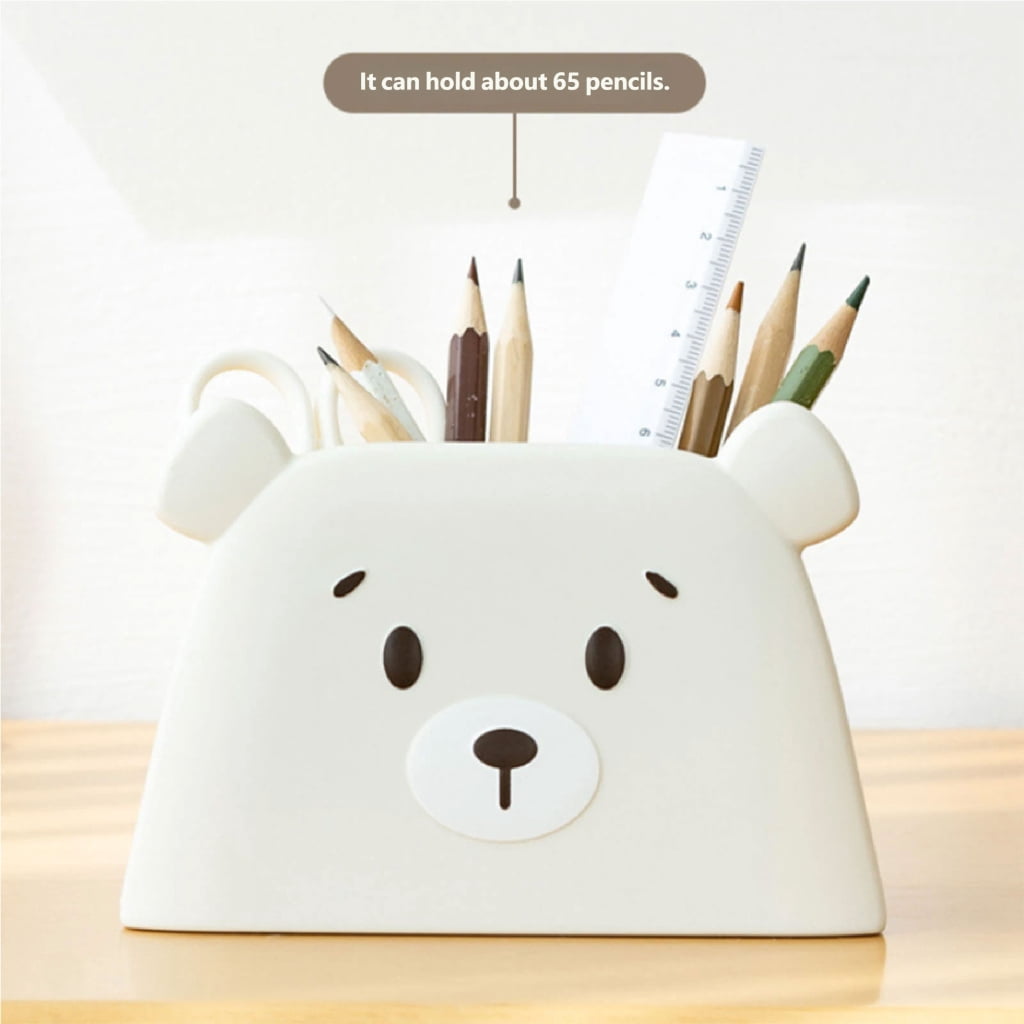 Creative Bear Writing Utensil Container Holds Over Pens Or Markers Makeup Tool Storage