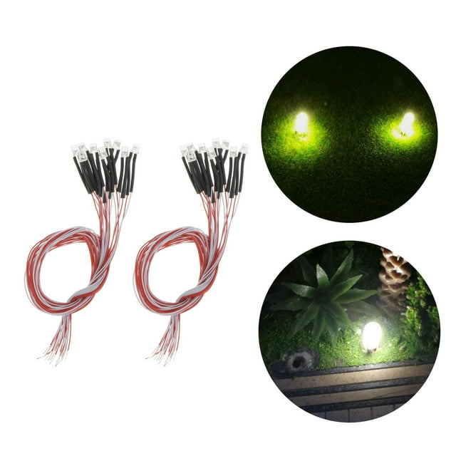 20 Piezas LED Hugo Diodos Emisores DC3V cálido + rojo Micro luces de paisaje