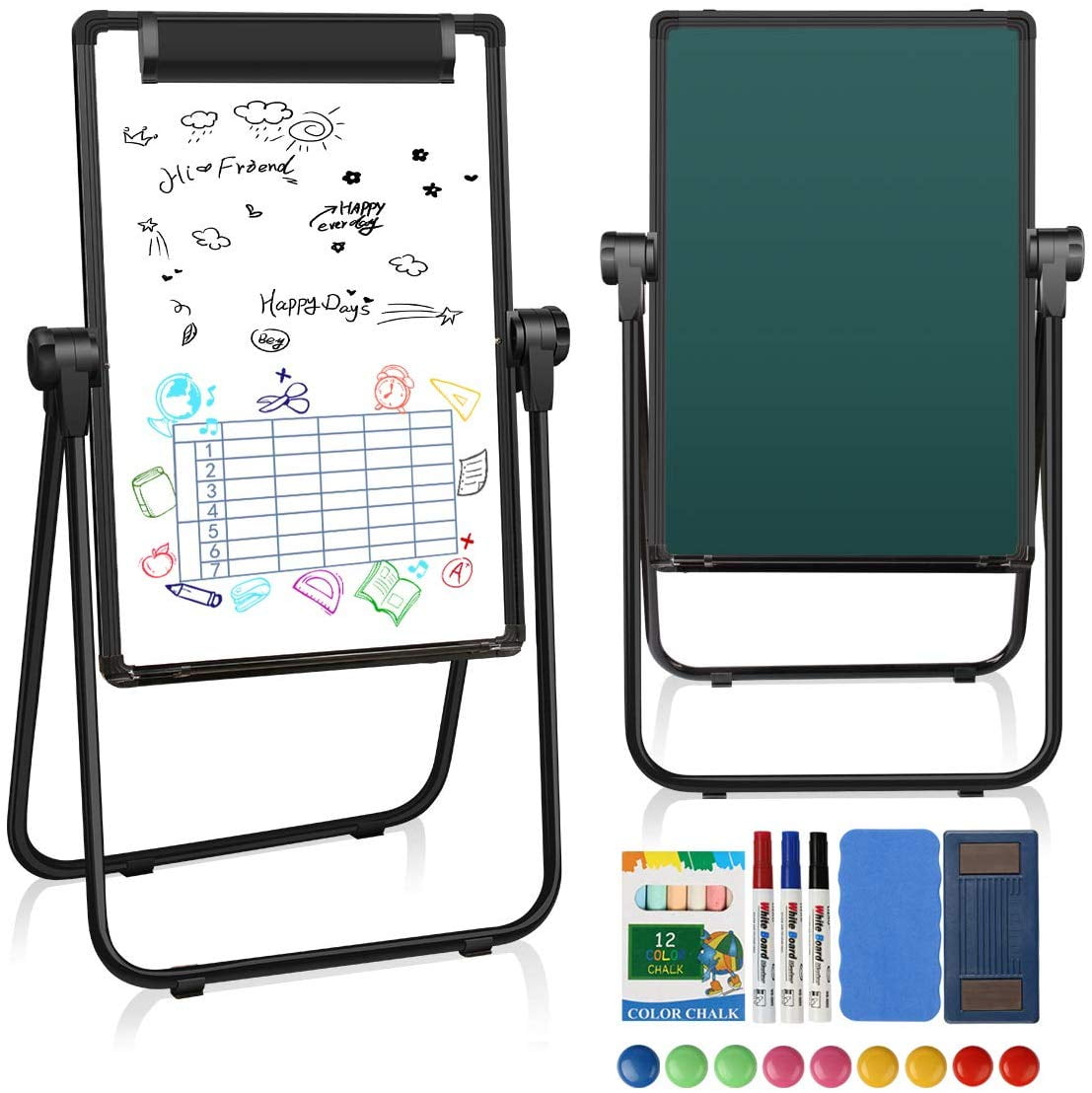 20" x 28" Kids Art Easel, Portable Easel Dry Erase Board