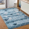 thumbnail image 2 of Modern Area Rug, Geometric Pattern Print Velvet Plush Carpet Distressed Accent Rug, 2 of 9