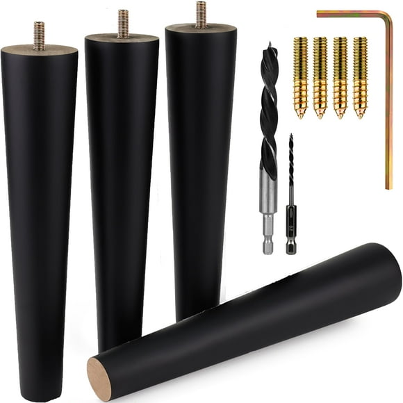 Set Furniture Legs Airy Abode Premium de madera negra