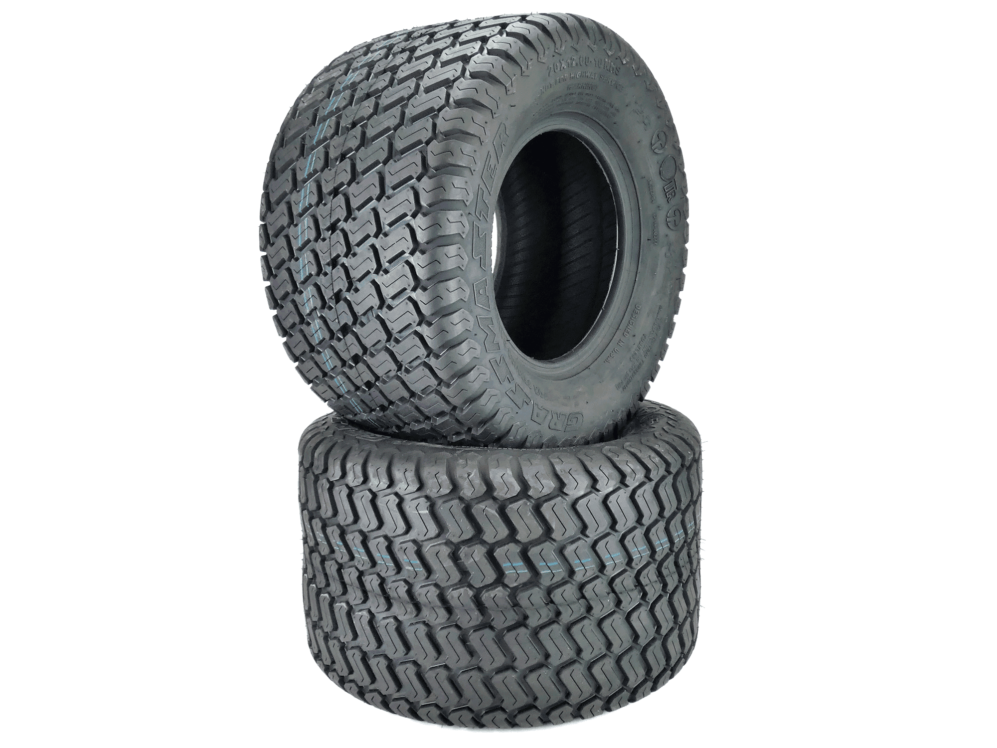 (2) OTR 20x12.0010 Grassmaster 4 Ply Tires for Zero Turn Mowers