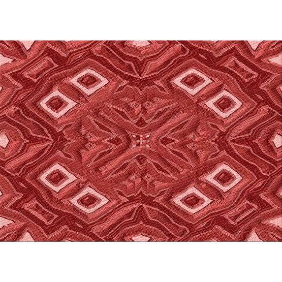 Ahgly Company Indoor Rectangle Patterned Red Area Rugs, 2' x 5'
