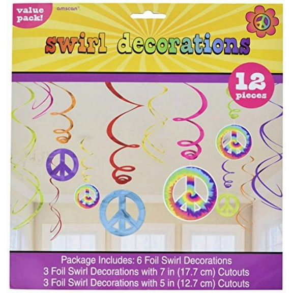 Feeling Groovy Swirl Decorations 12ct