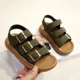 thumbnail image 5 of Boys Adjustable Sandals for Kids Little Kids, Lightweight Buckle Straps, Easy-Clean Army Green Play Beach Outdoor Comfortable Walking Shoes,Size 21, 5 of 7