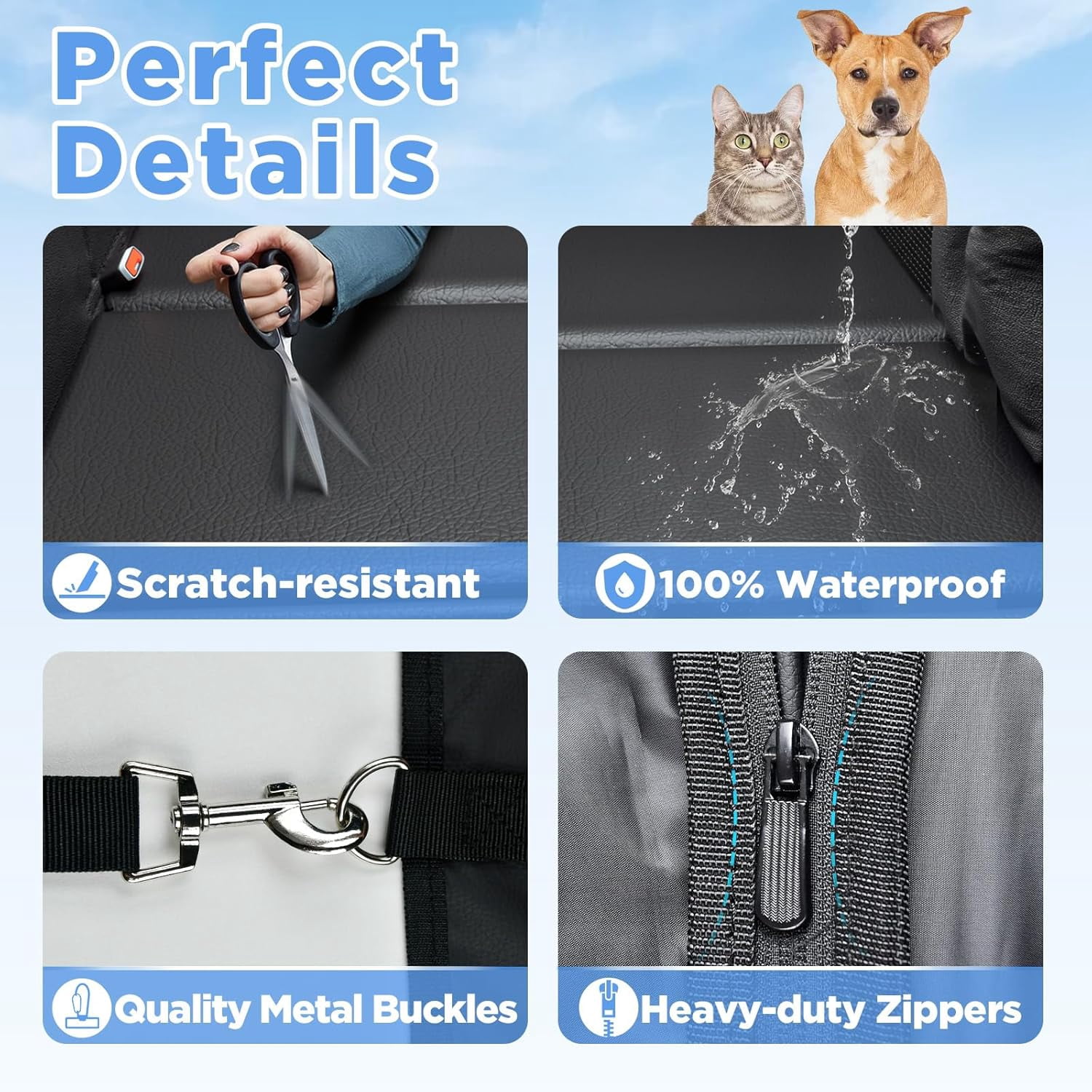 Back Seat Extender for Dogs - Waterproof Dog Car Seat Cover for Back Seat with Hard Bottom - 2026 Upgraded Material! Anti-Scratch! Safer! Easy to Use & Clean (Holds 400lbs)