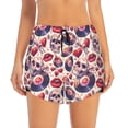 thumbnail image 2 of Goofa record rock Skull lips Printed Women 2 in 1 Running Shorts,Quick Dry Athletic Workout Shorts,High Waisted Athletic Shorts with Liner Pockets-XX-Large, 2 of 9